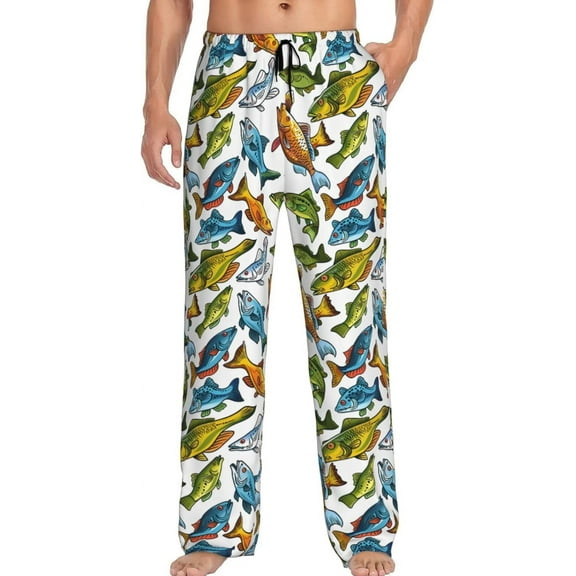 PISONIC Funny Mens Pajama Pants Lounge Men's Pajama Bottoms Soft Sleep Pants With Pockets Drawstring