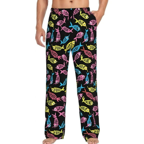 PISONIC Funny Mens Pajama Pants Lounge Men's Pajama Bottoms Soft Sleep Pants With Pockets Drawstring