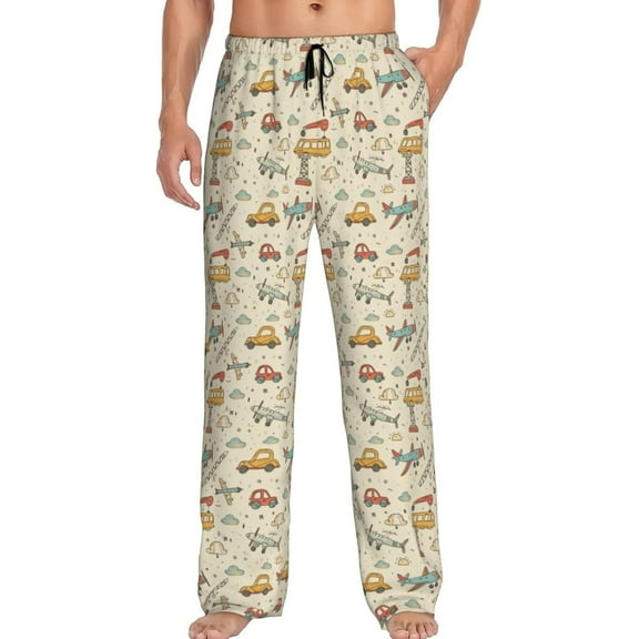 PISONIC Funny Mens Pajama Pants Lounge Men's Pajama Bottoms Soft Sleep Pants With Pockets Drawstring