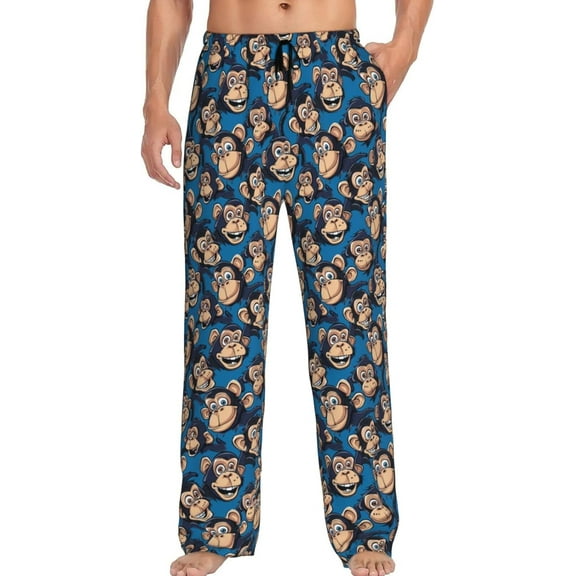 PISONIC Funny Mens Pajama Pants Lounge Men's Pajama Bottoms Soft Sleep Pants With Pockets Drawstring
