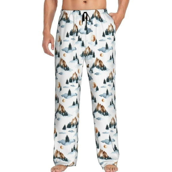 PISONIC Funny Mens Pajama Pants Lounge Men's Pajama Bottoms Soft Sleep Pants With Pockets Drawstring