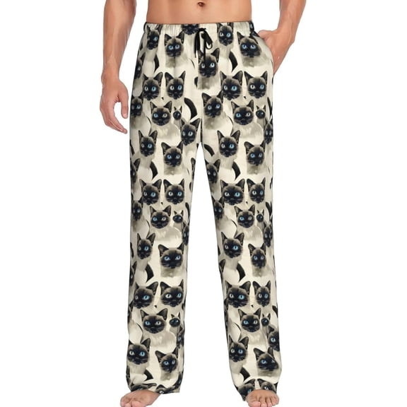 PISONIC Funny Mens Pajama Pants Lounge Men's Pajama Bottoms Soft Sleep Pants With Pockets Drawstring