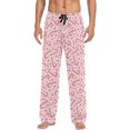thumbnail image 1 of PISONIC Funny Pajama Pants for Men, Lounge Pants Super Soft Men Pajama Bottoms with Pockets Drawstring, Pink Candy Cane, 1 of 6