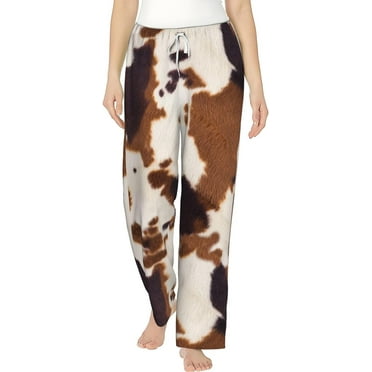 PISONIC Fur Printed Women's Pajama Pants, Comfy Pajama Bottoms With Pockets&Drawstring