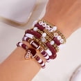thumbnail image 1 of PISONIC Game Day Bracelets for Women - Heishi Clay Beaded Stretch Bracelets - Stackable Sports Charm Bracelet Bangles - Football Accessories & Outfits Jewelry Gifts, 1 of 7