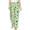thumbnail image 1 of PISONIC Green Cute Avocado Printed Women's Pajama Pants, Comfy Pajama Bottoms With Pockets&Drawstring, 1 of 7