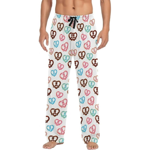 PISONIC Hearts Mens Pajama Pants Lounge Men's Pajama Bottoms Soft Sleep Pants With Pockets Drawstring