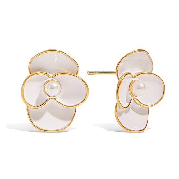 PISONIC Irregular Petal Earring For Women Stainless Steel Unique Statement Flower Dangle Earrings Trendy Jewelry Gift