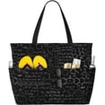 thumbnail image 1 of PISONIC Large Beach Travel Bag for Women, Abstract Science Chemistry Printed Waterproof Sandproof Tote Bag with Zipper for Beach Vacation Travel Gym, 1 of 7