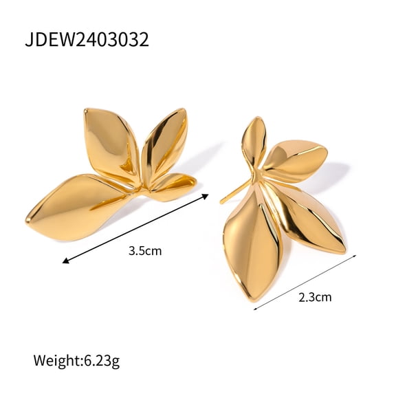 PISONIC Leaf Stud Earrings Medium Leaf Drop Dangle Earrings for Women Hypoallergenic Plant Earrings for Vacation Leaf Jewelry for Gift