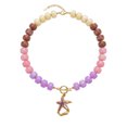 thumbnail image 1 of PISONIC Multi-Color Gradient Resin Beaded Choker Necklace for Women, 18K Gold Plated Stainless Steel OT Toggle Clasp Pendant Collarbone Jewelry, Niche Luxury Vacation Statement Necklaces, 1 of 5