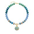 thumbnail image 1 of PISONIC Multi-Color Gradient Resin Beaded Choker Necklace for Women, 18K Gold Plated Stainless Steel OT Toggle Clasp Pendant Collarbone Jewelry, Niche Luxury Vacation Statement Necklaces, 1 of 8