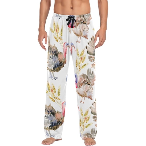 PISONIC Ostrich Mens Pajama Pants Lounge Men's Pajama Bottoms Soft Sleep Pants With Pockets Drawstring