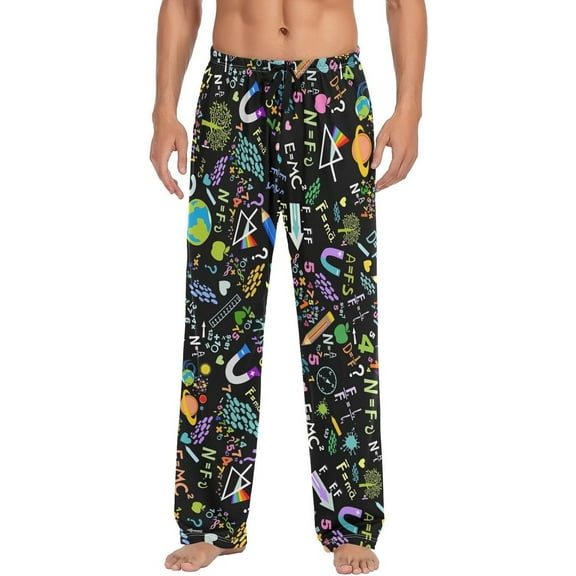 PISONIC Physics Formulas Mens Pajama Pants Lounge Men's Pajama Bottoms Soft Sleep Pants With Pockets Drawstring