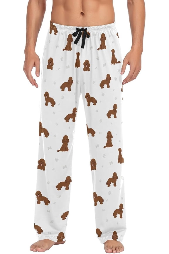 Poodle Dog Mens Pajama Pants Lounge Men's Pajama Bottoms Soft Sleep Pants With Pockets Drawstring