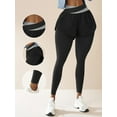 thumbnail image 1 of PISONIC Sports Long Pants with Color Block Design and Built-in Pockets, High Waist Butt-Lifting Fitness Yoga Leggings for Cycling, Gym, Running, 1 of 14