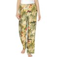 thumbnail image 1 of PISONIC Summer Tropical Palm Tree Printed Women's Pajama Pants, Comfy Pajama Bottoms With Pockets&Drawstring, 1 of 7