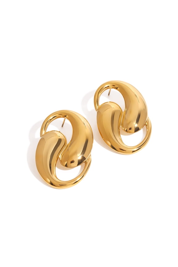 Teardrop Gold Chunky Earrings for Women,Thick Hoop Hypoallergenic Water Drop Earring Dupes for Women