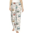 thumbnail image 1 of PISONIC Tribal Boho Cats Printed Women's Pajama Pants, Comfy Pajama Bottoms With Pockets&Drawstring, 1 of 7