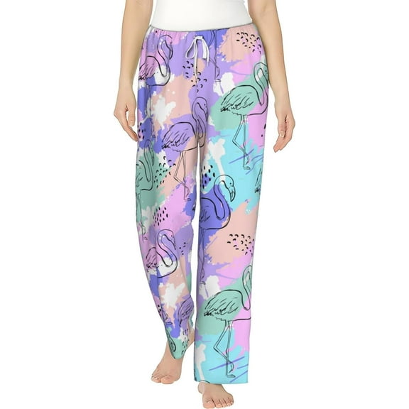 PISONIC Tropics Funny Wallpapers Printed Women's Pajama Pants, Comfy Pajama Bottoms With Pockets&Drawstring