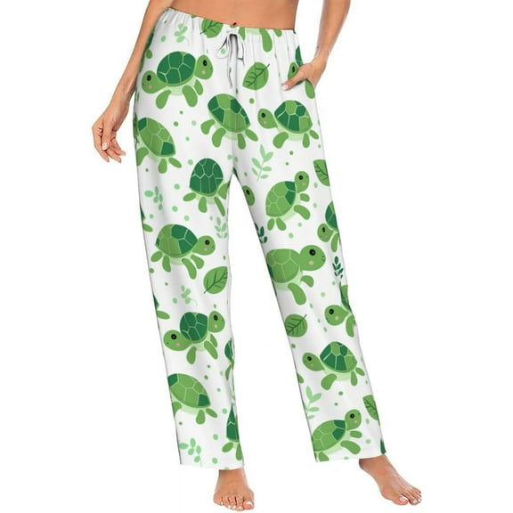 PISONIC Turtles Cute Printed Women's Pajama Pants, Comfy Pajama Bottoms With Pockets&Drawstring