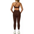 thumbnail image 1 of PISONIC Two Piece Workout Sets For Women Sport Bra Matching High Waist Scrunch Butt Leggings Gym Yoga Active Wear Outfits, 1 of 8