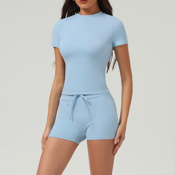 PISONIC Two Piece Workout Sets For Women Tank Top Matching High Waist Booty Lifting Shorts Gym Yoga Active Wear Outfits