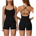 thumbnail image 1 of PISONIC Two Piece Workout Sets for Women Criss Cross Tank Top Matching V Cut Shorts Gym Yoga Active Wear Outfits with Pocket, 1 of 8