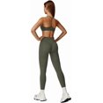 thumbnail image 1 of PISONIC Two Pieces Workout Sets for Women Y Back Sports Bra Matching V Cut Leggings Gym Yoga Active Wear Outfits with Pocket, 1 of 12