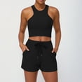 thumbnail image 1 of PISONIC Women 2 Piece Workout Sets High Waisted Biker Shorts with Pockets Built in Bra Racerback Tank Tops, 1 of 7
