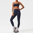 thumbnail image 1 of PISONIC Women 2 Piece Workout Sets Padded Halter Sports Bras High Waisted Biker Shorts Yoga Outfits, 1 of 9
