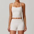 thumbnail image 1 of PISONIC Women 2 Pieces Workout Sets Tank Tops and High Waist Booty Lifting Shorts Gym Sets, 1 of 4