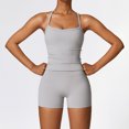 thumbnail image 1 of PISONIC Women 2 Pieces Workout Sets Tank Tops and High Waist Booty Lifting Shorts Gym Sets, 1 of 5