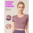 thumbnail image 1 of PISONIC Women's Athletic Crop Top with Cross-Back Design and Built-In Bra Pads - Short Sleeve Activewear for Running, Yoga, Cycling - Breathable, Stretchy, Cycling Top | Cross Back Design, 1 of 10
