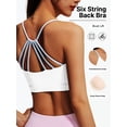 thumbnail image 1 of PISONIC Women's Sports Bra with Six String Back, Medium Support, Crew Neck, Non-Removable Padding, Knit Fabric, Casual Wear, Medium Stretch, for Exercise, Training, Running, Yoga, Crop Vest, 1 of 11