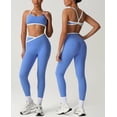 thumbnail image 1 of PISONIC Women's Workout Sets 2 Piece - Seamless Cross Yoga Leggings and Sports Bra Gym Outfits Activewear Matching Set, 1 of 7