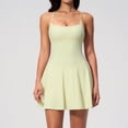 thumbnail image 1 of PISONIC Womens Tennis Dress, 2-in-1 Golf Workout Dress with Built-in Bra & Shorts Pockets, Athletic Dresses with Adjustable Strap, 1 of 7