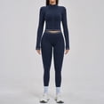 thumbnail image 1 of PISONIC Womens Two Piece Tracksuit Set Long Sleeve Zipper Jacket with Athletic High Waist Leggings Workout Outfit, 1 of 5