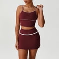 thumbnail image 1 of PISONIC Womens Workout Sets 2 Piece Tennis Skort Sets Golf Athletic Outfits Sports Bra and Skirt Gym Yoga Clothes, 1 of 9