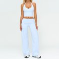 thumbnail image 1 of PISONIC Womens Workout Sets Halter Padded Tank Tops Matchig Straight Leg Yoga Pants 2 Piece Gym Active Pilates Outfits, 1 of 5
