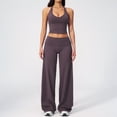 thumbnail image 1 of PISONIC Womens Workout Sets Halter Padded Tank Tops Matchig Straight Leg Yoga Pants 2 Piece Gym Active Pilates Outfits, 1 of 5