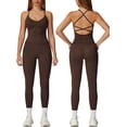thumbnail image 1 of PISONIC Womens Workout Sets Two Piece Cross Back Tank Top Matching High Waist Leggings Sets Gym Outfits Work Out Clothes, 1 of 6