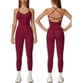 thumbnail image 1 of PISONIC Womens Workout Sets Two Piece Cross Back Tank Top Matching High Waist Leggings Sets Gym Outfits Work Out Clothes, 1 of 6