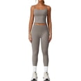 thumbnail image 1 of PISONIC Womens Workout Sets Two Piece Spaghetti Straps Tank Top Matching High Waist Leggings Gym Work Out Outfits with Pockets, 1 of 7