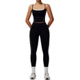 thumbnail image 1 of PISONIC Womens Workout Sets Two Piece Spaghetti Straps Tank Top Matching High Waist Leggings Gym Work Out Outfits with Pockets, 1 of 9