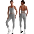 thumbnail image 1 of PISONIC Womens Workout Sets Two Piece Y Back Tank Top Matching High Waist Leggings Sets Gym Work Out Clothes, 1 of 5