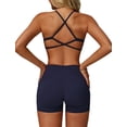 thumbnail image 1 of PISONIC Workout Sets for Women 2 Pieces Criss Cross Back Sports Bras Matching High Waist Butt Lifting Shorts Yoga Outfits, 1 of 11