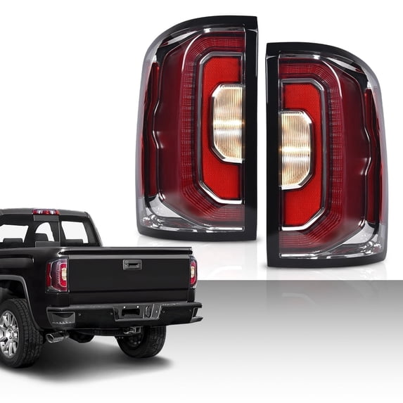 PIT66 1 Pair Tail Lights Lamp Set Driver Passenger Side Fits For 2016-2018 Gmc Sierra Denali