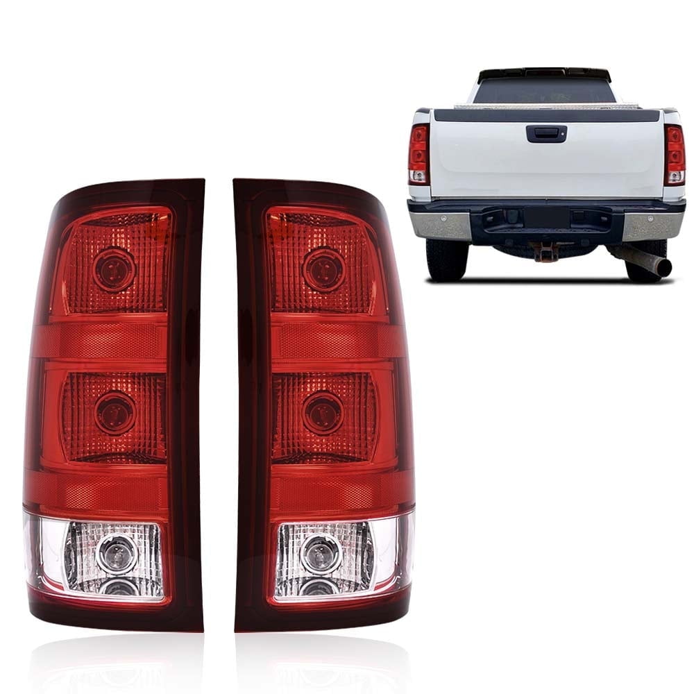 PIT66 1Pair Tail Lights Lamps Fit For 2007-2013 GMC Sierra 1500 2500 3500HD Left+Right