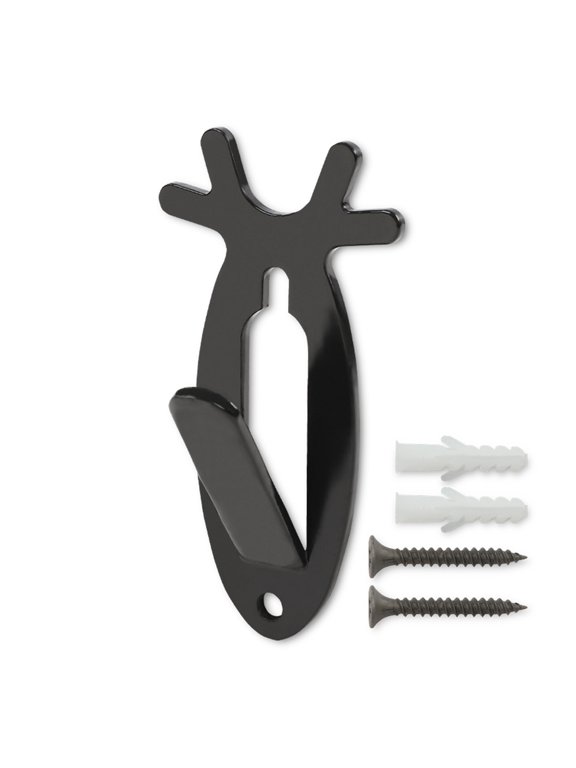 1Pc Black European Mount Skull Wall Hanger Hook Deer Antelope Antler Style- 20lb